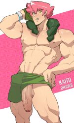 big_penis dick_slip gym_leader happy_trail kaito_draws male male_only milo_(pokemon) pokemon pokemon_ss shirtless shirtless_(male) shirtless_male shorts_only solo_male