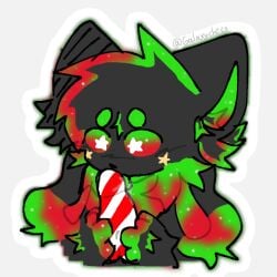 candy_cane_dick christmas furry furry_only galaxy_(galaxychii) galaxychii gray_fur green_fur red_fur