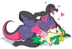 absurd_res ai_generated anthro balls belly big_balls big_breasts big_penis blush bodily_fluids breasts cum cum_in_pussy cum_inside duo erection female female_penetrated full_of_cum futa/female futa_penetrating futa_penetrating_female futanari generation_5_pokemon generation_7_pokemon genital_fluids genitals gynomorph heart hellsonger hi_res huge_balls huge_cock inflation intersex lizard looking_pleasured nintendo non-mammal_breasts nude open_mouth penetration penile penile_penetration penis penis_in_pussy pent_up pokemon pokemon_(species) pussy reptile salazzle scalie sex simple_background size_difference slightly_chubby snivy soft_balls spread_legs spreading stomach_bulge sweat thick_thighs tongue tongue_out vaginal_penetration white_background