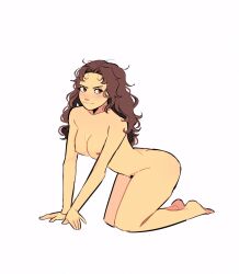 1girls blush breasts brown_hair female hexia_(miaormoa) messy_hair miaormoa(artist) original pussy solo