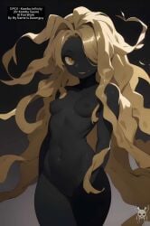 1girls ai_generated black_body female humanoid kombu_infinity long_hair monster_girl mynameisdoomguy naked naked_female one-punch_man plant_girl pseudo_hair seaweed self_upload simple_background small_breasts solo_female solo_focus