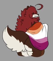 big_ass bubble_butt female furry huge_ass lesbian_pride_colors maple_(mexifurfoof) mexifurfoof thick_thighs wide_hips yuri