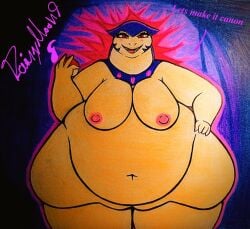 2024_pokemon_teraleak anthro belly big_belly fat_rolls female generation_2_pokemon generation_8_pokemon hisuian_form hisuian_typhlosion navel nintendo nipples nude nude_anthro nude_female obese obese_anthro obese_female overweight overweight_anthro overweight_female pokemon pokemon_(species) rainymoon9 regional_form_(pokemon) solo thick_thighs traditional_media_(artwork) typhlosion wide_hips