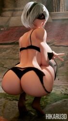 3d blender blender3d blender_(artwork) blender_(software) blender_cycles blender_eevee naked naked_female nier:_automata sweat wet wet_body wet_skin