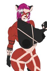 ailurid anthro areola big_areola big_breasts breasts ela(the_wyt) female hi_res looking_at_viewer mammal muscular muscular_anthro muscular_female nude red_panda solo the_wyt