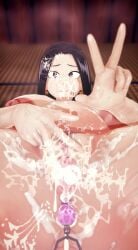 3d laying_on_back laying_on_bed leaking_cum momo_yaoyorozu my_hero_academia qxdt sex_toy