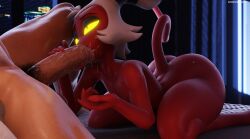 2boys 3d alternate_version_available big_penis blowjob bottomless cum cum_in_mouth cum_inside darkflash23 demon_horns demon_tail gay helluva_boss male_pubic_hair nude penis red_body red_skin yaoi yellow_eyes