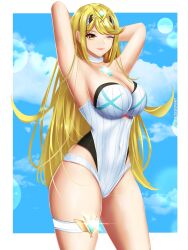 blonde_hair breasts female female_only langspower mythra nintendo solo swimsuit xenoblade_(series) xenoblade_chronicles_2