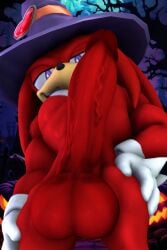 1boy big_penis halloween knuckles_the_echidna male male_only pumpkin solo sonic_(series) tagme theashsfm witch witch_hat