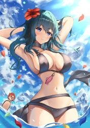 arerex blue_eyes blue_hair breasts byleth_(female)_(fire_emblem) byleth_(fire_emblem) byleth_(fire_emblem)_(female) female female_only fire_emblem fire_emblem:_three_houses nintendo solo