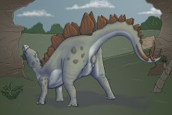 ass dinosaur female feral ornithischian prehistoric_species presenting presenting_hindquarters raised_tail reptile scalie solo solo_focus stegosaurian stegosaurus tail thyreophoran tiny_terrible