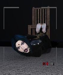 1girls 3d 3d_(artwork) angry_face artist_request ass barefoot basement black_hair bondage bondage_gear bound_toes breasts camera camera_pov camera_view captive captured captured_heroine chair dc dc_comics defeated defeated_heroine demon_girl eyeliner feet female female_only femsub filming foot_fetish forced fortnite fortnite:_battle_royale gag gagged goth goth_girl helpless hogtie hogtied jewel_on_forehead kidnapped latex latex_suit lipstick looking_at_camera looking_at_viewer lying_down lying_on_floor lying_on_stomach makeup multicolored_hair on_floor purple_eyes purple_hair purple_lipstick rachel_roth raven_(dc) raven_(fortnite)_(dc) recording regaliarender restrained ring_gag rope rope_bondage shiny shiny_clothes short_hair slave slavegirl soles solo teen_titans tied_toes tight_clothing toes toes_tied two_tone_hair unhappy_female video_camera video_recording