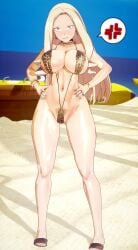 3d angry blonde_hair mount_lady my_hero_academia qxdt swimsuit yuu_takeyama