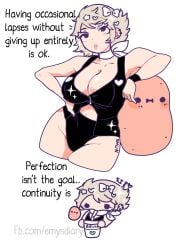 2020s 2024 armpits belly_button big_breasts black_eyes bruh chibi cleavage collarbone digital_drawing_(artwork) drinking ear_piercing english english_text facebook_url female hair_ornament hands_on_hips high_waisted_panties kawaii_potato light-skinned_female maris_piper motivational multiple_images no_sex pinup potato potato_girl sandy_blonde_hair scarf short_hair soda_cup solo sparkling sparkling_hair super_deformed talking_to_viewer theshunbun vest white_background white_eyelashes wide_hips wristband writing_on_body writing_on_thighs