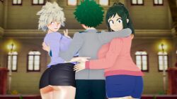 1boy 2girls imminent_sex implied_incest incest inko_midoriya izuku_midoriya milf mitsuki_bakugou my_hero_academia qxdt