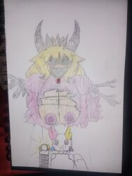 1boy 1girls artist_request big_breasts blonde_hair breasts breasts_out clothed clothed_female clothing color coronation_day_(creepypasta) creepy creepy_smile creepypasta crossover crown demon demon_horns drawing dress empty_eyes female floating horns horror lantern long_blonde_hair long_hair male male/female mario_(series) nervous nightmare_fuel nightmare_waifu nipples no_arms no_eyes open_mouth peach.exe pillar_chase_2 possessed princess princess_peach princess_peach_(coronation_day) prototype_(regretevator) regretevator ripped_arms ripped_clothing roblox roblox_game royalty sketch smile smiling source_request super_mario_world sweat sweatdrop traditional_media_(artwork)