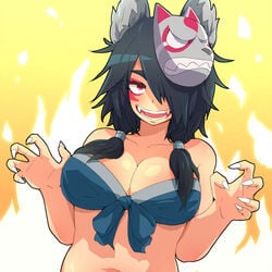 big_breasts brawlhalla claws cleavage hless yumiko_(brawlhalla)