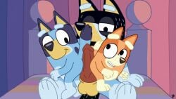 accurate_art_style age_difference assjob australian_cattle_dog bandit_(bluey) bandit_heeler bingo_(bluey) bingo_heeler blue_heeler bluey_(bluey) bluey_(series) bluey_(show) bluey_heeler cartoon cartoony cub father_and_daughter furry incest incest_(lore) omatic red_heeler riding riding_cock riding_penis tagme video