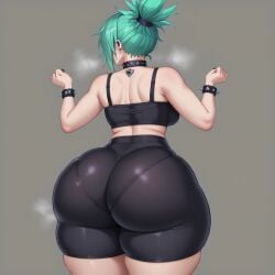 ai_generated ass_focus big_ass blue_hair enough tight_clothing