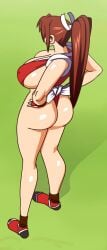 1girls ass big_breasts clothed_female fatal_fury female female_fighter female_only jyubei king_of_fighters kunoichi mai_shiranui ponytail skimpy_clothes solo