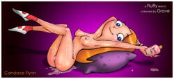 1girls candace_flynn cartoony disney female female_only fluffy_(artist) human nipples phineas_and_ferb solo uncensored