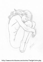 eyes_closed female firefly_(series) kyle_twilight long_hair monochrome nipples river_tam rough_sketch serenity solo solo_female