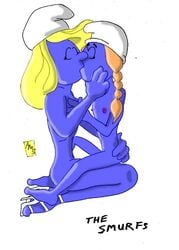 female female_only multiple_females multiple_girls sassette smurf smurfette tagme the_smurfs yuri