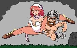 1girls beard female ghosts_'n_goblins la_pucelle_tactics male/female nippon_ichi priere sir_arthur straight vaginal_penetration