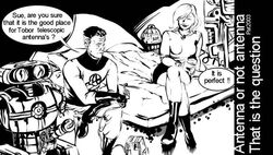 1boy 1girls 2003 black_and_white dildo fantastic_four female humor invisible_woman male marvel mr_fantastic pat reed_richards robot straight_hair sue_storm