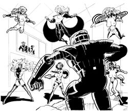 anna_marie artist_request betsy_braddock black_and_white charles_xavier cyclops_(x-men) danger_room headband jean_grey kitty_pryde kurt_wagner marvel monochrome nightcrawler nipples ororo_munroe professor_xavier psylocke pussy rogue_(x-men) scott_summers sentinel shadowcat siryn storm_(x-men) straight_hair theresa_cassidy uncensored x-men