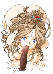 belldandy breasts censored fellatio female joy_division large_breasts oh_my_goddess! oral