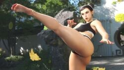 1girls 3d asian asian_female barefoot blacked blacked_clothing chun-li feet female queen_of_spades street_fighter street_fighter_6 sweaty_body zeta_saint