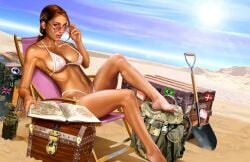 1girls adjusting_eyewear adjusting_glasses adjusting_sunglasses armpit_peek barefoot big_breasts bikini braid breasts brown_eyes brown_hair busty cleavage feet female female_only hi_res lara_croft large_breasts legs looking_at_viewer looking_over_eyewear looking_over_glasses looking_over_sunglasses lying navel official_art pink-tinted_eyewear pose posing sensual sideboob sitting smile solo sunglasses swimsuit thighs thong_bikini tinted_eyewear tomb_raider toned treasure_chest voluptuous white_bikini