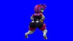 3d amy_rose amy_the_bat animated anthro mp4 no_sound rouge_the_bat_(cosplay) solo sonic_(series) sonic_the_hedgehog_(series) tagme twerking video