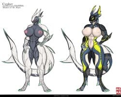 1girls abs absurd_res anthro aoma aomaarts character_sheet cypher_(aomaarts) female female_only fish hi_res marine model_sheet muscular muscular_female shark solo tail