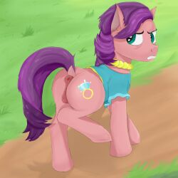 1girls 1milf annoyed annoyed_expression anus artist_request ass big_ass big_butt clothing earth_pony equine female female_focus female_only feral friendship_is_magic grass hasbro looking_back mare mare_pussy mature mature_female milf mother my_little_pony necklace outdoors pony presenting presenting_hindquarters pussy shirt spoiled_milk-rich spoiled_rich_(mlp)