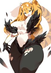 big_breasts breasts cleavage feline female furry mx99926 thick_thighs tiger tiger_tail wide_hips