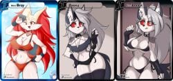 big_breasts braixen bray_(lucyfercomic) breasts cleavage female furry hellhound helluva_boss huge_breasts irohcards loona_(helluva_boss) lucyfercomic pokemon pokemon_(species) thick_thighs wide_hips