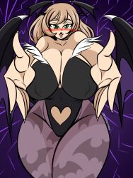 1girls 3:4 big_breasts breasts breasts_bigger_than_head brown_hair cosplay darkstalkers female female_only genshin_impact green_eyes hourglass_figure huge_breasts large_breasts lisa_(genshin_impact) morrigan_aensland_(cosplay) thick_thighs voice_actor_connection wide_hips yinseiryu