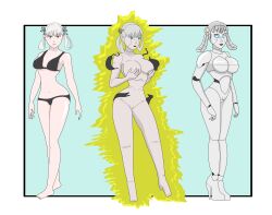 ass breasts female hair_color_change identity_death ihmakk jinshi robot_girl robot_humanoid robotization skin_color_change thighs transformation transformation_sequence wuthering_waves