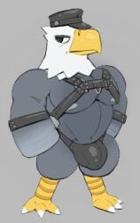 2025 accipitrid accipitriform animal_crossing anthro apollo_(animal_crossing) areola armband avian bald_eagle bara beak big_bulge big_muscles bird bulge claws clothed clothing creaturemuse eagle feathers feet grey_background harness hat headgear headwear hi_res huge_bulge huge_muscles leather leather_daddy looking_at_viewer male manly muscles muscular muscular_anthro muscular_male navel nintendo nipples non-mammal_nipples pecs sea_eagle simple_background solo standing talons thick_arms thick_thighs thong toes toony topless topless_anthro topless_male tuft underwear yaoi