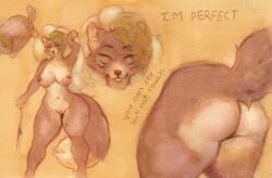 animal_humanoid anthro ass big_breasts big_butt breasts canid canid_humanoid canine canine_humanoid canis closed_eyes clothing clothing_aside female five_nights_at_freddy's five_nights_at_freddy's:_security_breach fur genitals green_hair grey_body grey_fur hair hi_res holding_clothing holding_object humanoid innie_vulva mammal mammal_humanoid multiple_poses nude pose pussy roxanne_wolf scottgames smile solo steel_wool_studios tail text thatphatfox thick_thighs vulva white_hair wolf wolf_humanoid