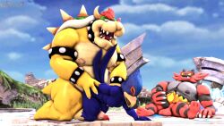 3boys 3d 3d_(artwork) bowser crossover doggy_style dr.ivopingasnik falco_lombardi fucked_from_behind furry furry_only gay gay_male gay_sex incineroar male nintendo penis pokemon pokemon_(species) sfm source_filmmaker stroking stroking_cock stroking_penis super_mario_bros. super_smash_bros super_smash_bros._ultimate watching watching_sex
