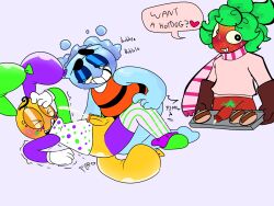 2boys 3boys anal_sex cumshot dandy's_world ejaculation_while_penetrated finn_(dandy's_world) gay gay_sex gray_background looey_(dandy's_world) sprout_(dandy's_world) toons_(dandys_world) yeetymcbeet