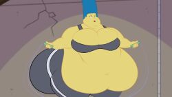 1girls ass belly belly_overhang blue_hair bouncing_ass bouncing_belly bouncing_breasts breasts chubby cleavage exercise fat female female_focus female_only hyper_ass jiggling_ass jump_rope large_ass large_breasts marge_simpson milf mother music overweight overweight_female sports_bra stomach tagme the_simpsons thick_thighs thighs tubbytoon video weight_gain yellow_body yellow_skin