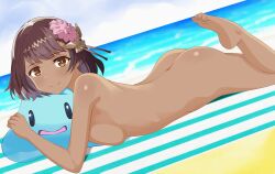 1girls ankles ass ass_cleavage atelier_(series) atelier_ryza back bare_arms bare_ass bare_back bare_breasts bare_butt bare_calves bare_hands bare_hips bare_knees bare_legs bare_pussy bare_shoulders bare_skin bare_soles bare_thighs bare_tits bare_toes barefoot beach blue_sky breast_press breasts breasts_press breasts_pressed_together brown-skinned_female brown_eyebrows brown_eyes brown_eyes_female brown_hair brown_hair_female brown_skin brown_skinned_female butt_crack calves closed_mouth_smile clouds coast completely_naked completely_naked_female completely_nude completely_nude_female curvaceous curvaceous_ass curvaceous_body curvaceous_female curvaceous_figure curvy curvy_ass curvy_body curvy_female curvy_figure day daylight daytime digital digital_art digital_drawing digital_drawing_(artwork) digital_media digital_media_(artwork) elbows exposed_arms exposed_ass exposed_back exposed_breasts exposed_butt exposed_hips exposed_legs exposed_pussy exposed_shoulders exposed_skin exposed_thighs exposed_tits exposed_toes eyebrows_visible_through_hair federica_lamberti feet female female_focus female_only fingers flower flower_hair_ornament flower_in_hair flower_on_head foot_up full_body fully_naked fully_nude hair_ornament high_resolution highres horizon kiniro_tofu lean_figure legs looking_at_viewer looking_sideways looking_to_the_side lying lying_down lying_on_breasts lying_on_floor lying_on_ground lying_on_stomach median_furrow medium_breasts medium_hair naked naked_female naked_woman narrow_waist nude nude_female nudity ocean outdoor outdoor_nudity outdoors outside pressing_breasts pressing_breasts_together sand sea seaside shiny_ass shiny_butt shiny_hair shiny_shoulders shiny_skin shoulders sideboob sky slender_body slender_waist slim_waist smile smiley_face smiling smiling_at_viewer smirk soles solo thick_thighs thighs toes topless topless_female