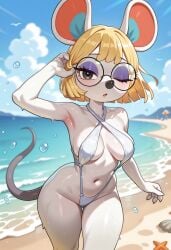 1female 1girls 2025 2025s ai ai-created ai_assisted ai_generated animal_crossing anthro anthro_female anthrofied areola areolae armpits bangs beach bedroom_eyes belly_button big_breasts blonde_female blonde_hair blonde_hair_female blue_eyeshadow blue_inner_ear blue_sky blush breasts brown_eyes brown_nose buck_teeth buckteeth civitai cloud clouds day daytime eyeshadow eyewear female female_anthro female_focus female_only fur furry furry_female glasses goroanonimo330 grey_body grey_fur grey_tail hair half-closed_eyes illustrious_(stable_diffusion) looking_at_viewer mammal medium_breasts mouse mouse_ears mouse_girl mouse_humanoid mouse_tail murid murine narrowed_eyes navel nintendo ocean one-piece_swimsuit one_eye_closed open_mouth outside palm_tree petri_(animal_crossing) pink_tail pony_diffusion_(model) pony_diffusion_xl purple_eyeshadow red_inner_ear rodent sand short_blonde_hair short_blonde_hair_female short_hair sky slingshot_swimsuit smile smiling smiling_at_viewer solo solo_female solo_focus stable_diffusion standing sweat sweatdrop swimsuit swimwear tail teeth thick_thighs thighs tree video_games water wet wet_body white_one-piece_swimsuit white_swimsuit wide_hipped_anthro wide_hipped_female wide_hips