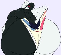 1boy 2d ass ass_bigger_than_head bear belly_button big_ass big_butt chubby chubby_male danganronpa fat fat_ass fat_butt furry furry_male furry_only grin huge_ass huge_butt living_clothes living_underwear looking_back looking_over_shoulder male monokuma no_genitals no_sex nonhuman obese obese_anthro obese_male overweight_anthro overweight_male paws robot short_tail small_tail smile solo solo_male spike_chunsoft standing stretching_underwear tail tummy underwear unknown_artist ursid ursine wedgie