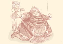 2girls aqua_(konosuba) bbw cake cake_slice fat fat_female fat_fetish feederism feeding female female_only kono_subarashii_sekai_ni_shukufuku_wo! multiple_girls overweight overweight_female pivk00 weight_gain wiz_(konosuba)