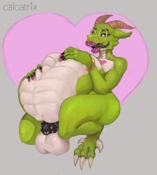 anthro anthro_pred balls belly big_belly calcatrix chastity_cage chastity_cage_only chastity_device chastity_device_only claws colored_nails digital_media_(artwork) dragon eyewear femboy fully_inside genitals glasses green_body hand_on_belly heart_symbol hi_res horn jewelry kobold lips lipstick makeup male male_pred mythological_creature mythological_scalie mythology nails nude oral_vore painted_claws penis scales scalie simple_background solo stomach_bulge thick_lips thick_thighs tongue vore wearing_chastity_cage wearing_chastity_device